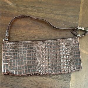 Worthington Brown Crocodile-Embossed Bag